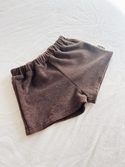 Short Loose Éponge Chocolat Noir