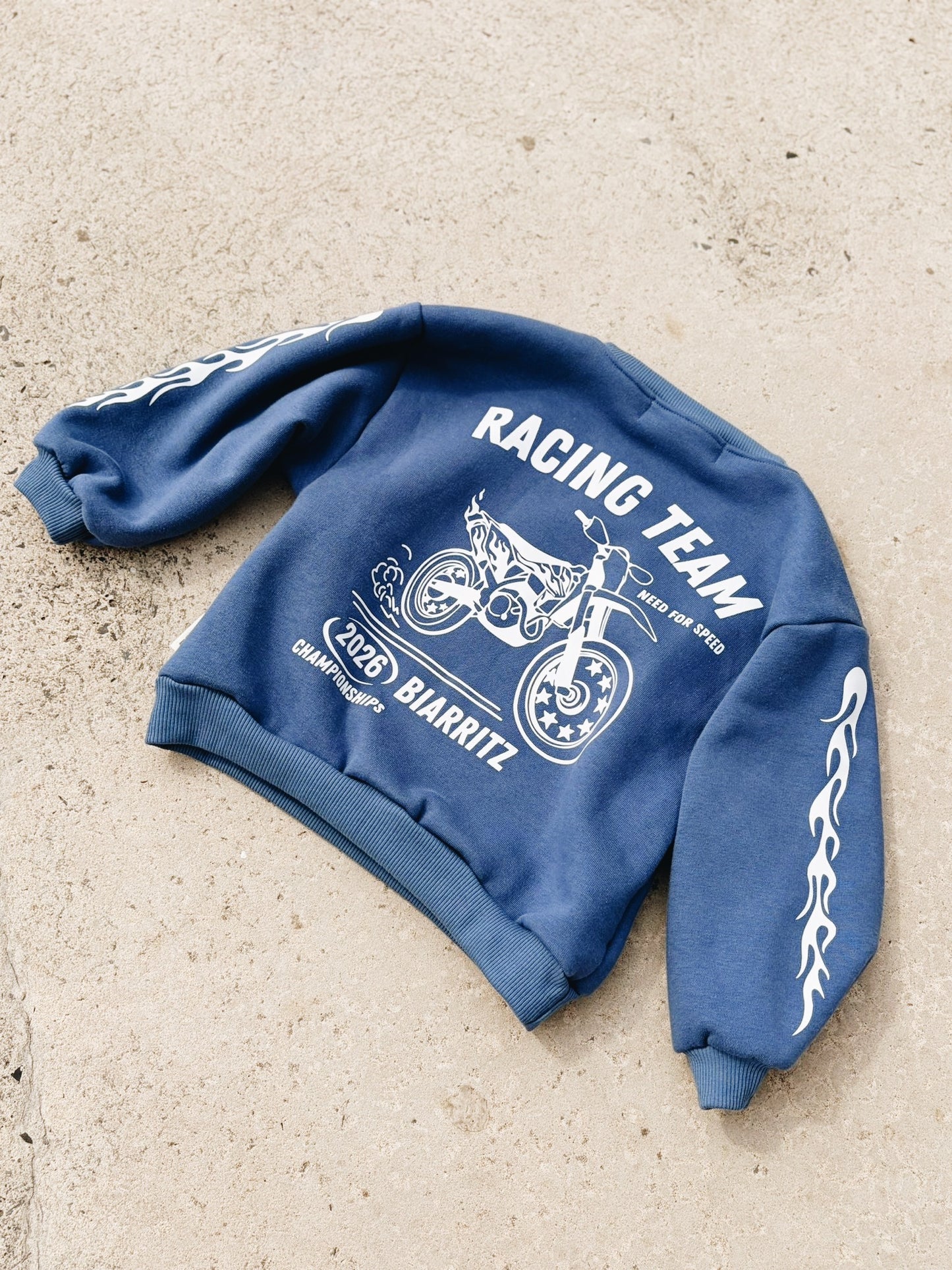 Sweat "Racing Team" À Personnaliser - Bleu Encre