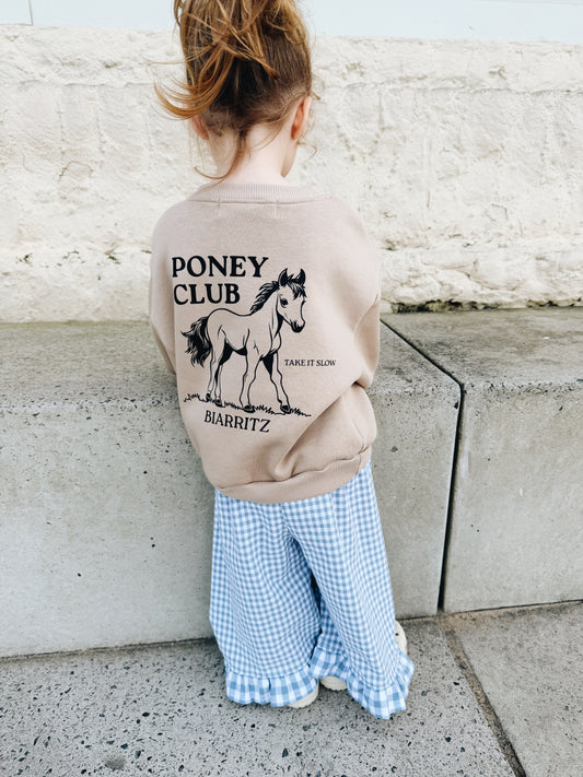 Sweat "Poney Club" À Personnaliser - Beige Foncé