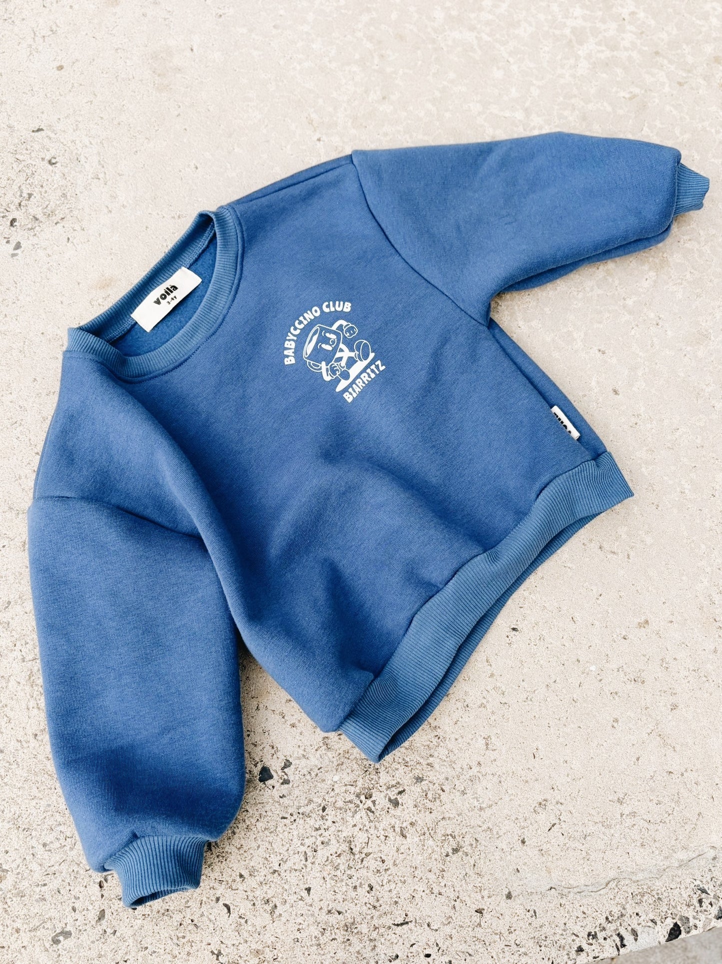 Sweat "Babyccino club" À Personnaliser - Bleu Encre