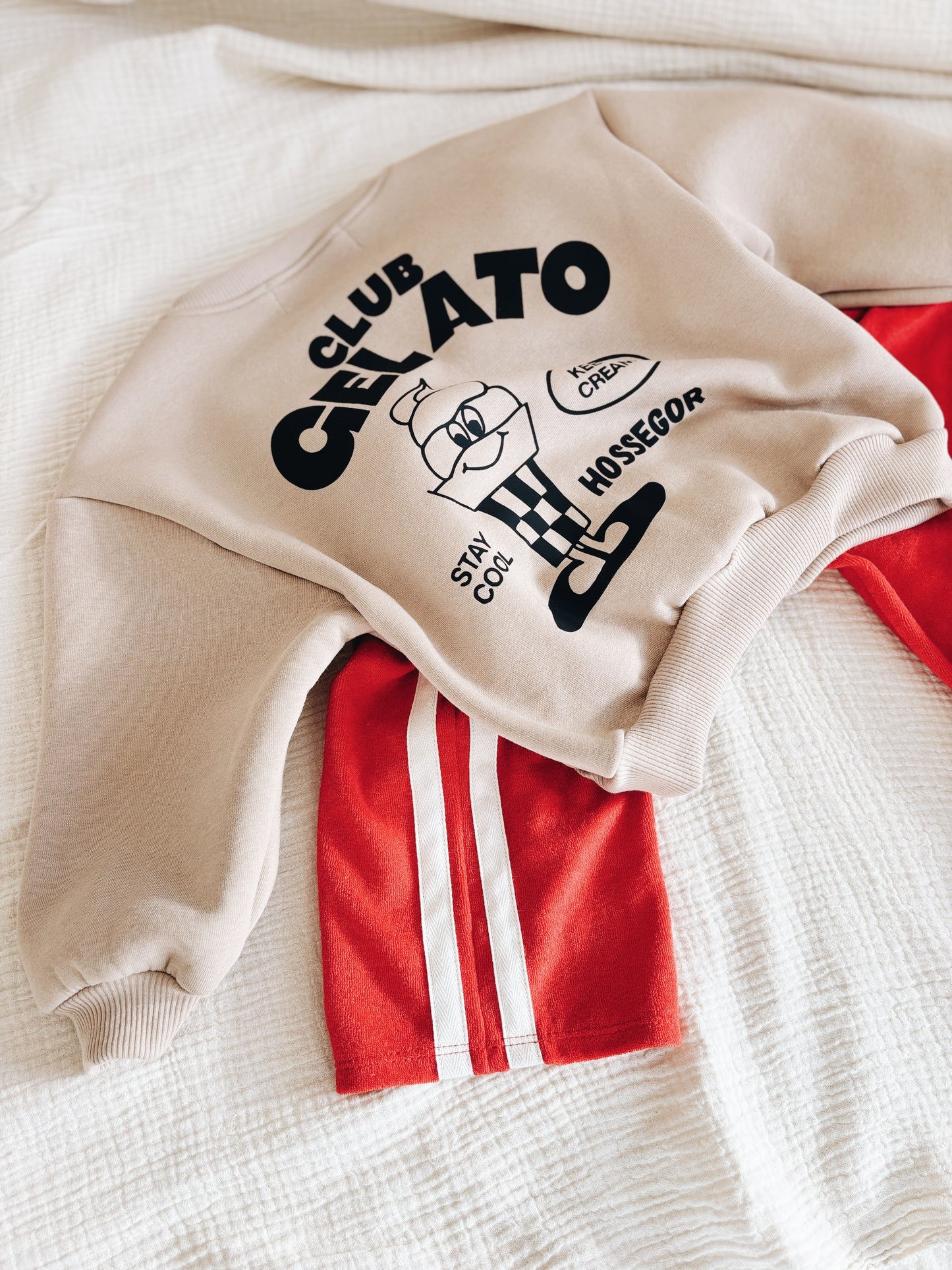 Sweat "Club Gelato" À Personnaliser - Beige Foncé