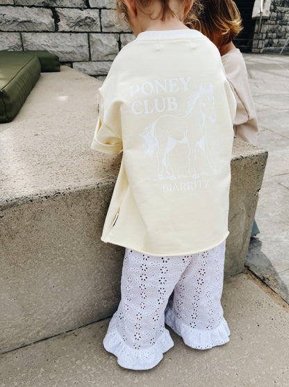T-Shirt Oversize "Poney Club" - Citron Sorbet
