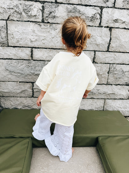 T-Shirt Oversize "Poney Club" - Citron Sorbet