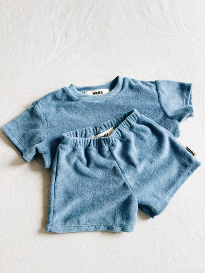 Short Loose Éponge Bleu