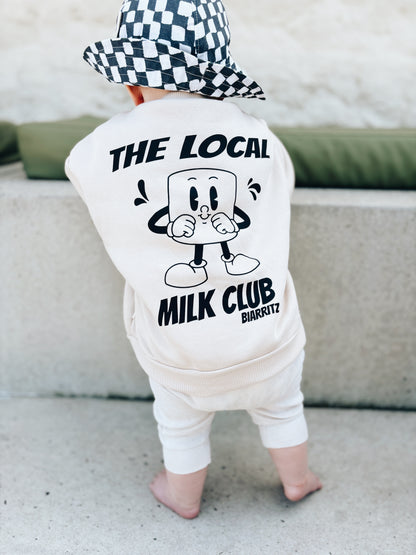 Sweat Beige Foncé  "The Local Milk Club" À Personnaliser