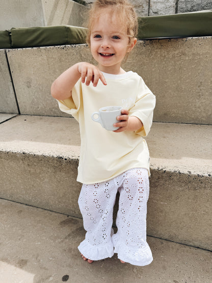 Pantalon Broderie Anglaise À Volants