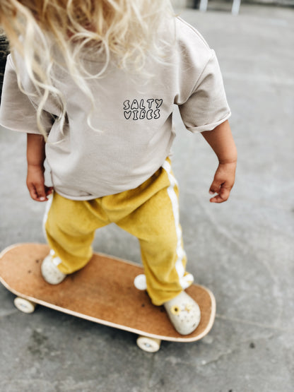 Pantalon Éponge À Double Bande - Jaune