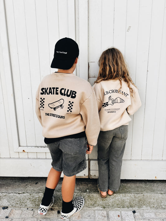 Sweat "Skate club" À Personnaliser - Beige Foncé