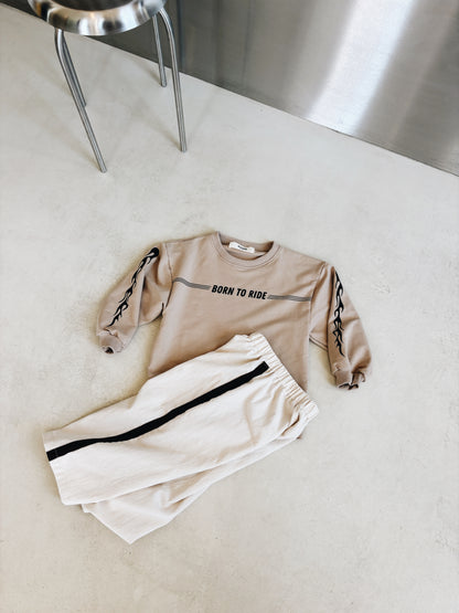 Sweat Léger "Racing" - Beige Foncé