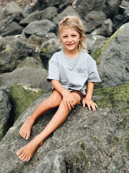 T-Shirt Oversize "Holiday Club" - Bleu glacier