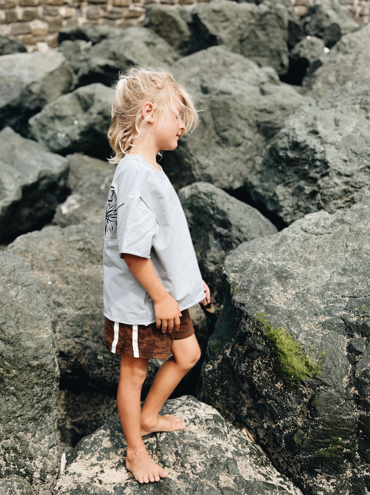 T-Shirt Oversize "Holiday Club" - Bleu glacier
