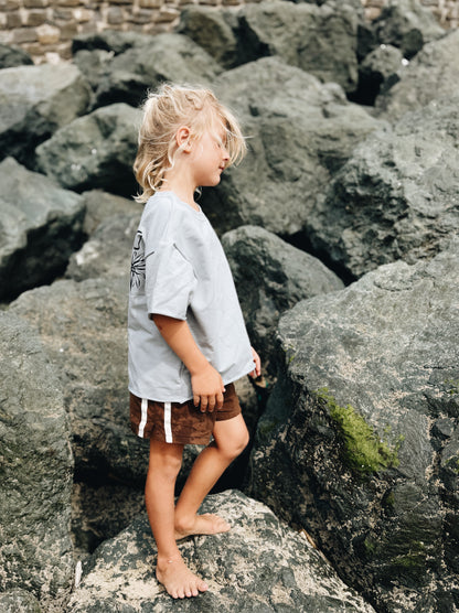 T-Shirt Oversize "Holiday Club" - Bleu glacier