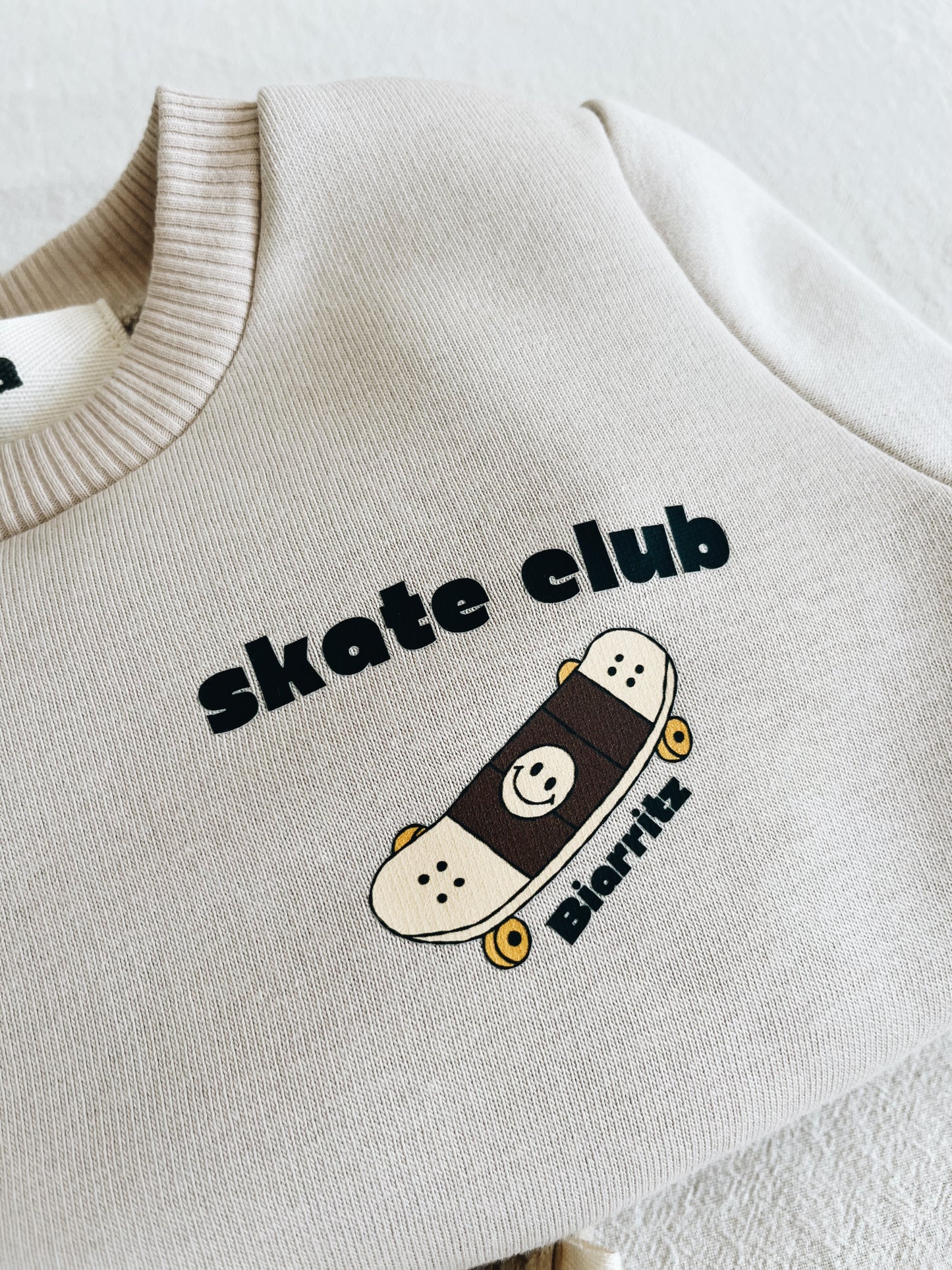 Sweat Beige Clair "Skate club"