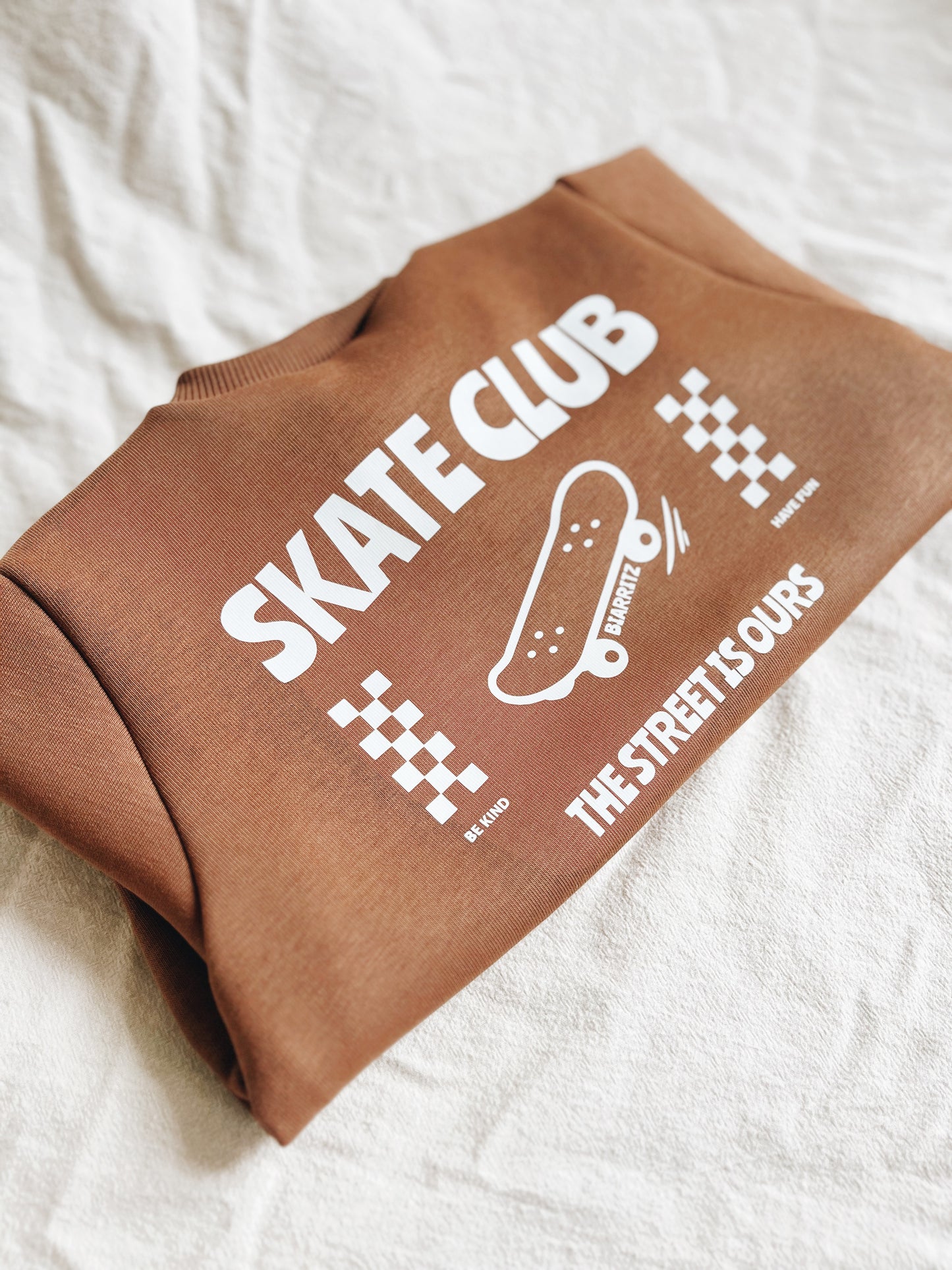 Sweat Marron "Skate club" À Personnaliser