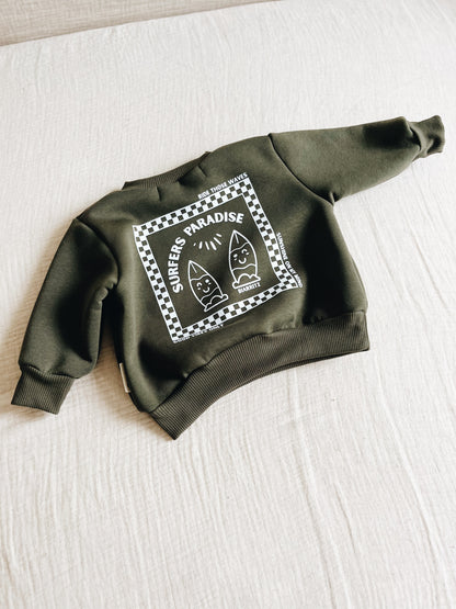 Sweat "Surfers paradise" À Personnaliser - Vert Foncé