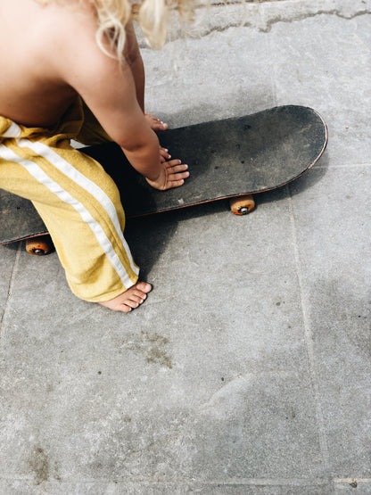 Pantalon Éponge À Double Bande - Jaune