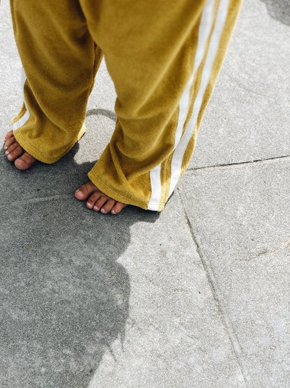 Pantalon Éponge À Double Bande - Jaune