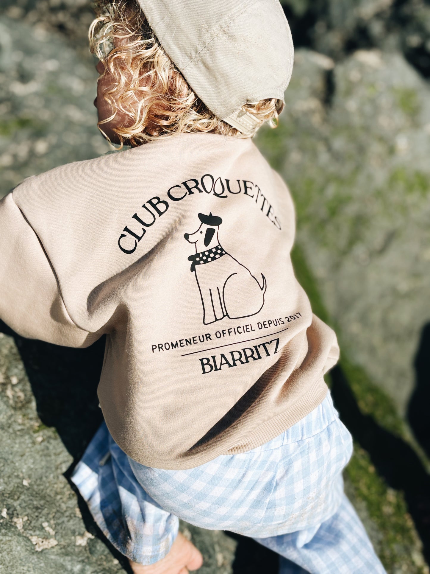Sweat "Club Croquettes" À Personnaliser - Beige Foncé