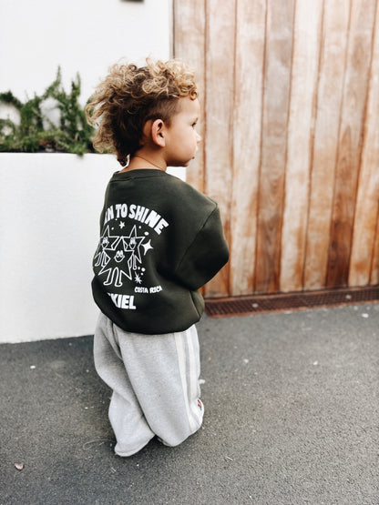 Sweat "Born To Shine" À Personnaliser - Vert foncé