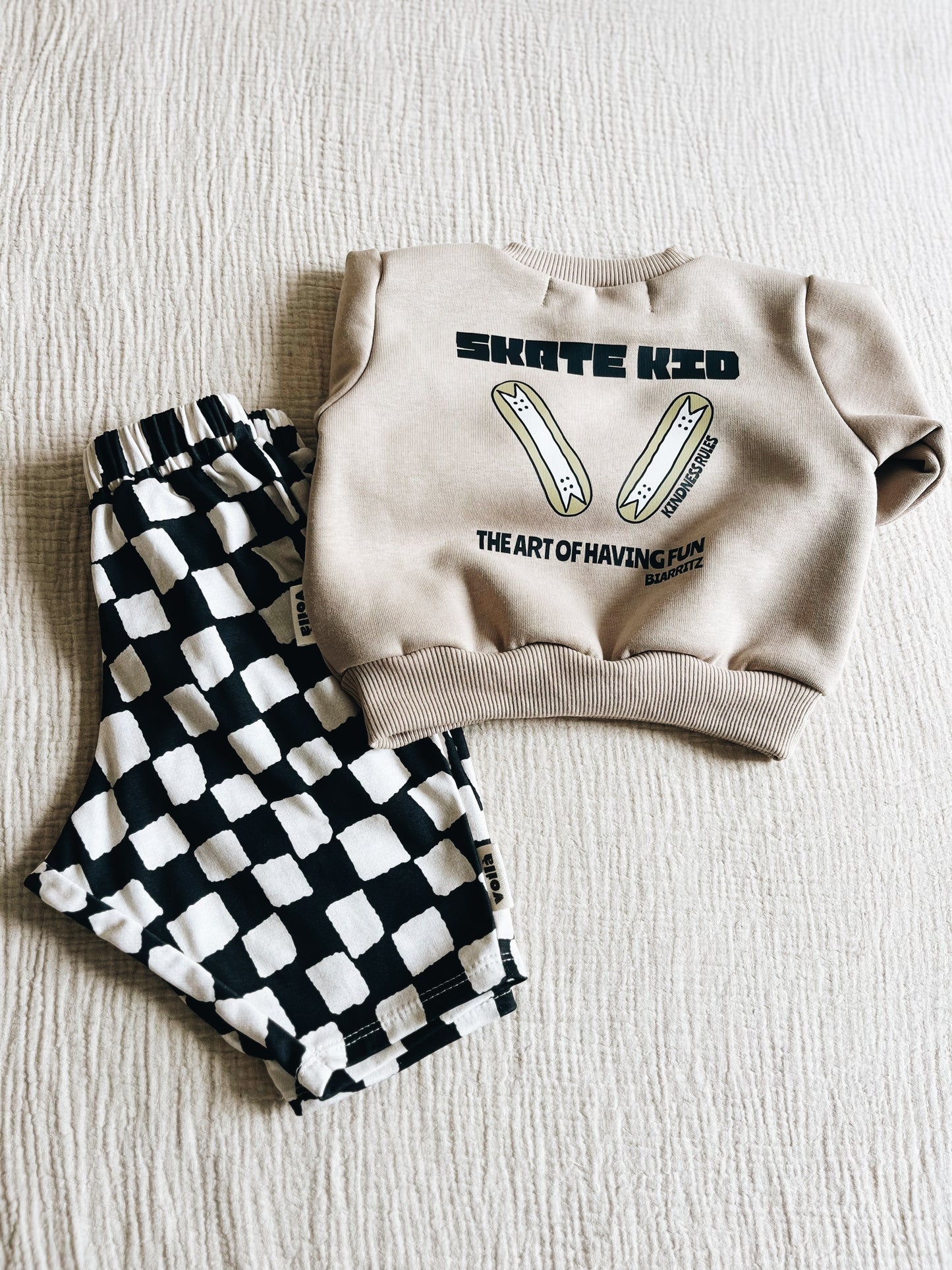 Sweat Beige Foncé "Skate kid"