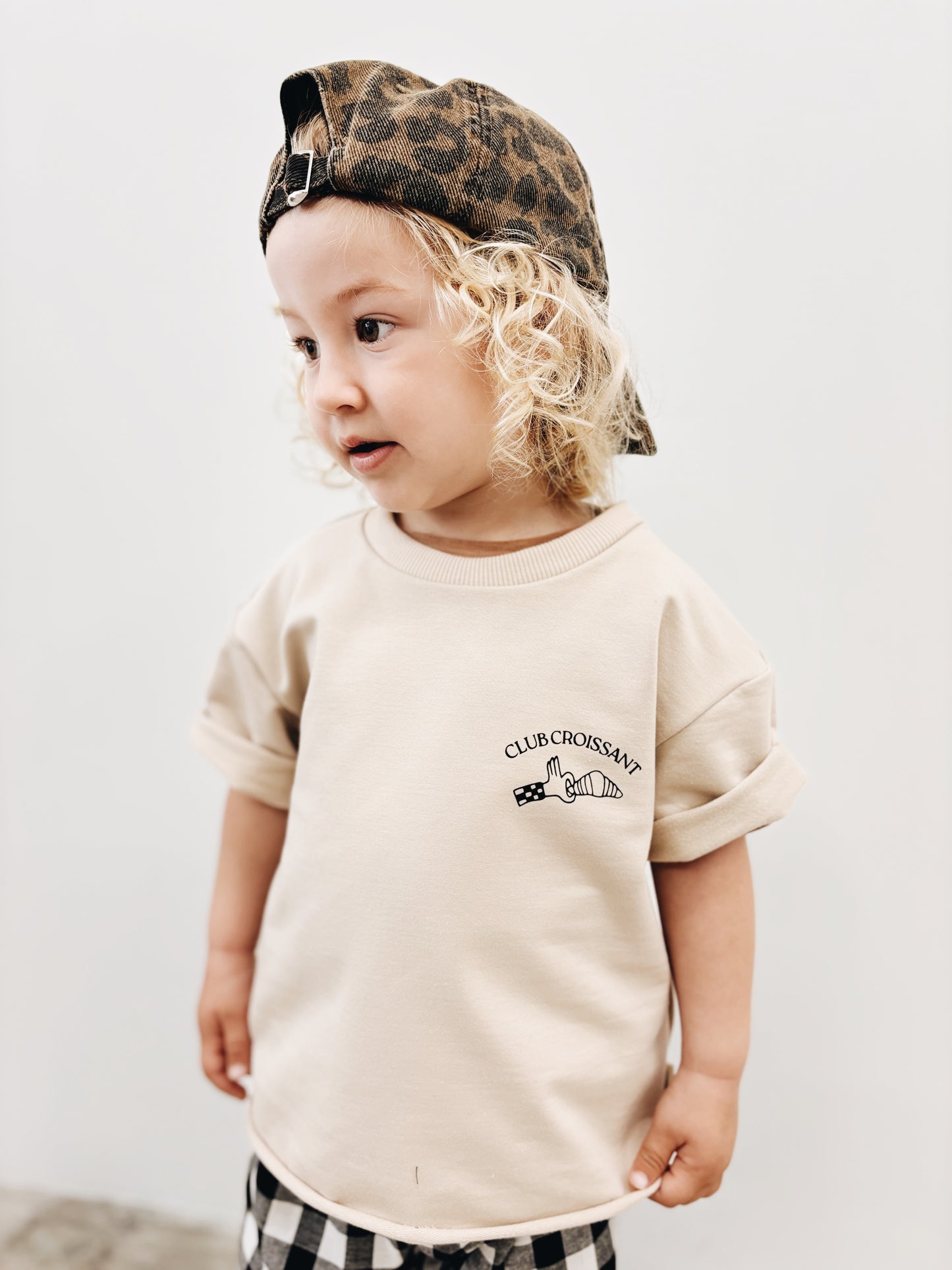 T-Shirt Oversize "Club croissant" - Avoine