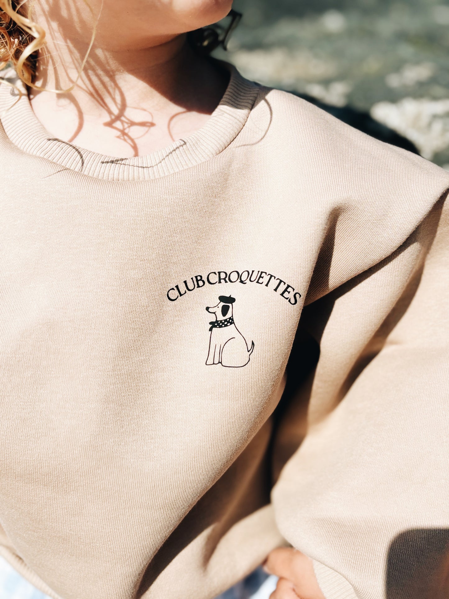 Sweat "Club Croquettes" À Personnaliser - Beige Foncé