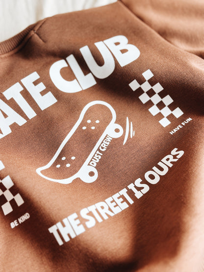 Sweat Marron "Skate club" À Personnaliser