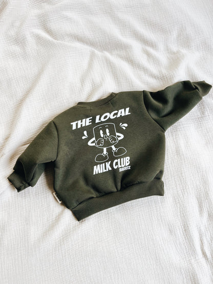 Sweat  "The Local Milk Club" À Personnaliser - Vert Foncé
