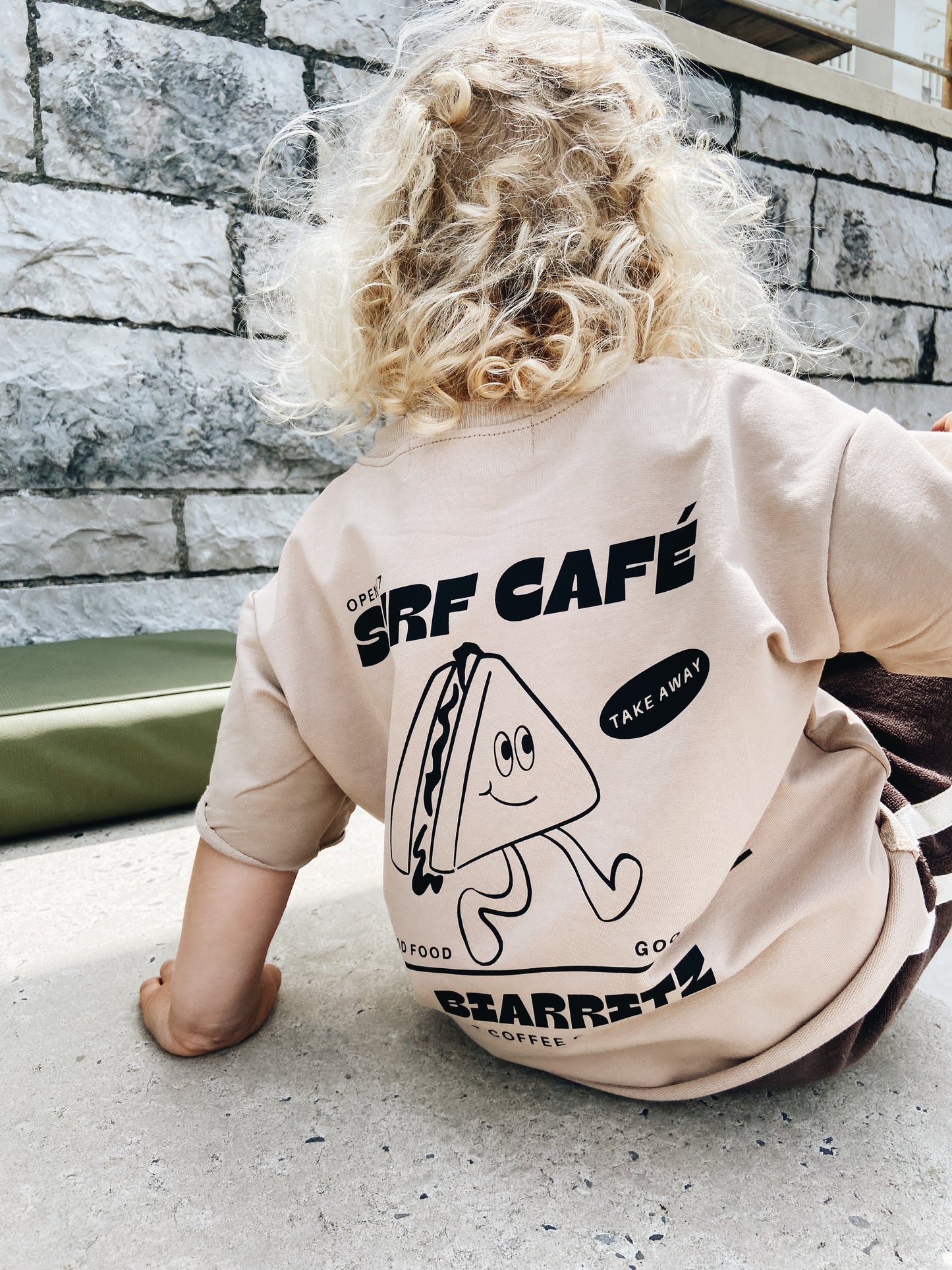 T-Shirt Oversize "Surf café" - Beige foncé