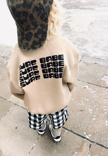 Sweat "Surf babe" - Beige foncé