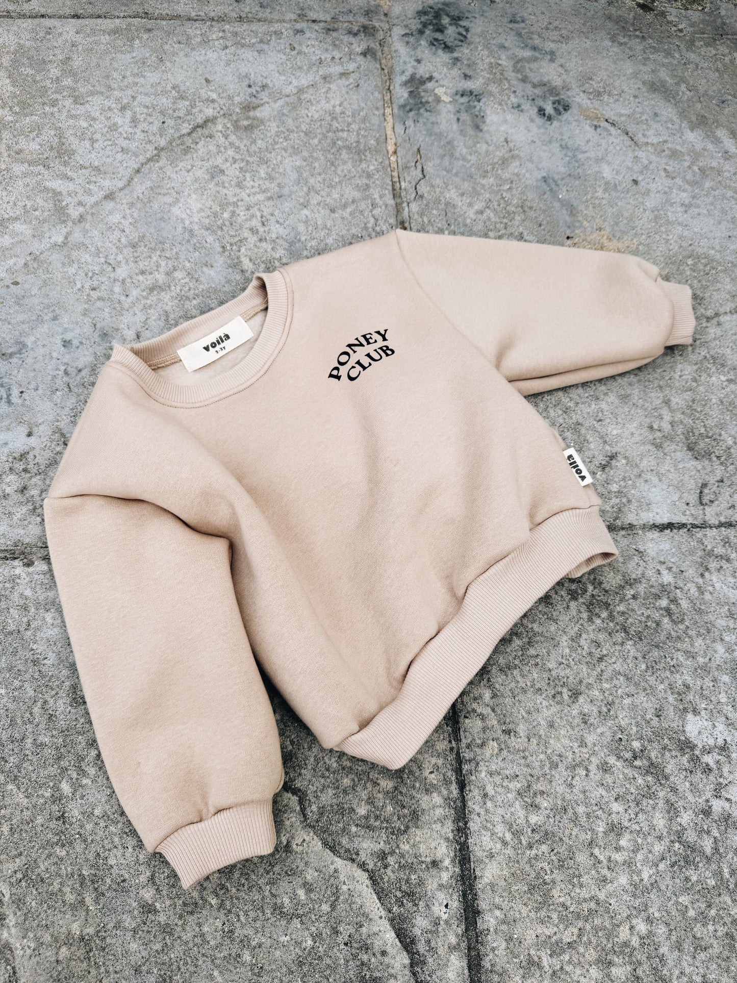 Sweat "Poney Club" À Personnaliser - Beige Foncé