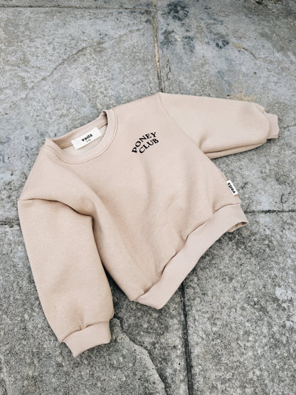 Sweat "Poney Club" À Personnaliser - Beige Foncé