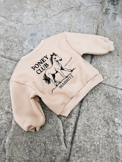 Sweat "Poney Club" À Personnaliser - Beige Foncé