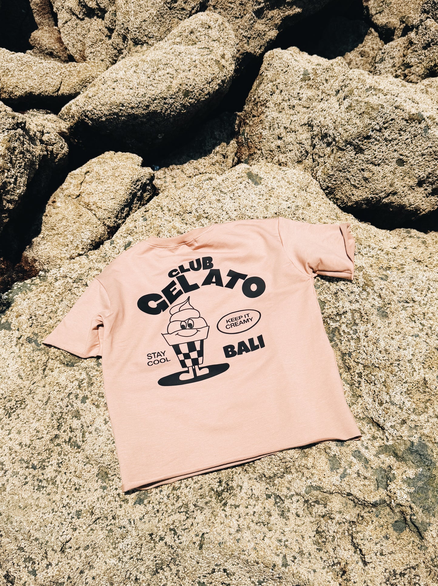 T-Shirt Oversize "Club Gelato" - Noisette