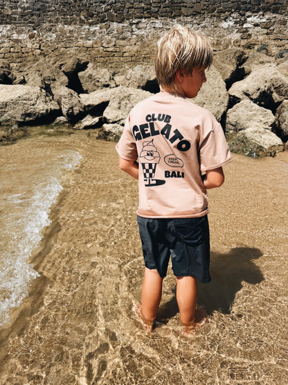 T-Shirt Oversize "Club Gelato" - Noisette