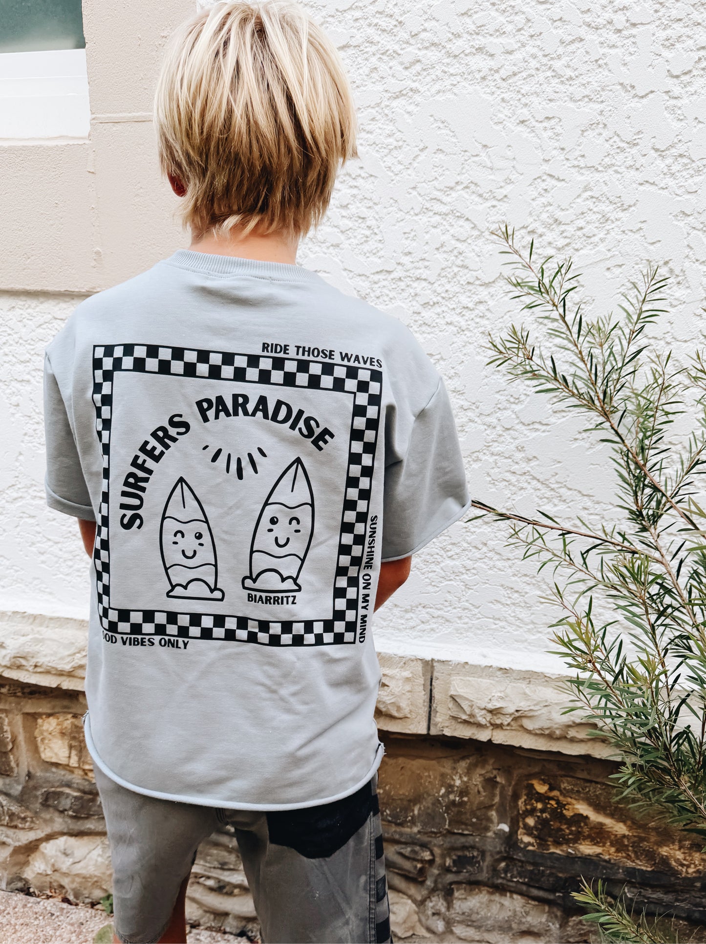 T-Shirt Oversize "Surfers Paradise" - Bleu glacier