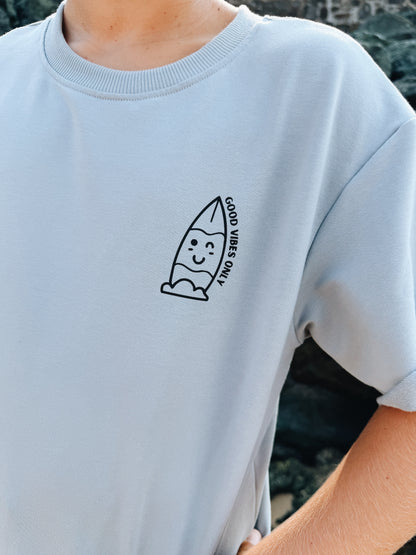 T-Shirt Oversize "Surfers Paradise" - Bleu glacier