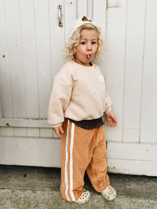 Pantalon Éponge À Double Bande - Toffee