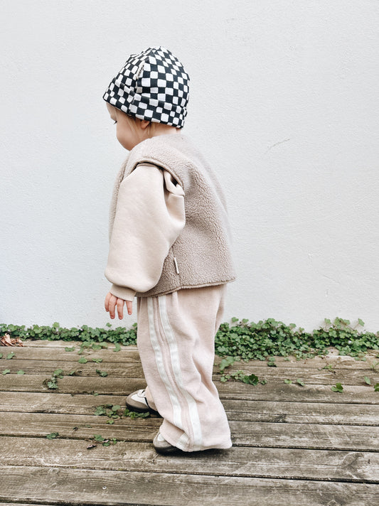 Bonnet Motif Damier Charbon