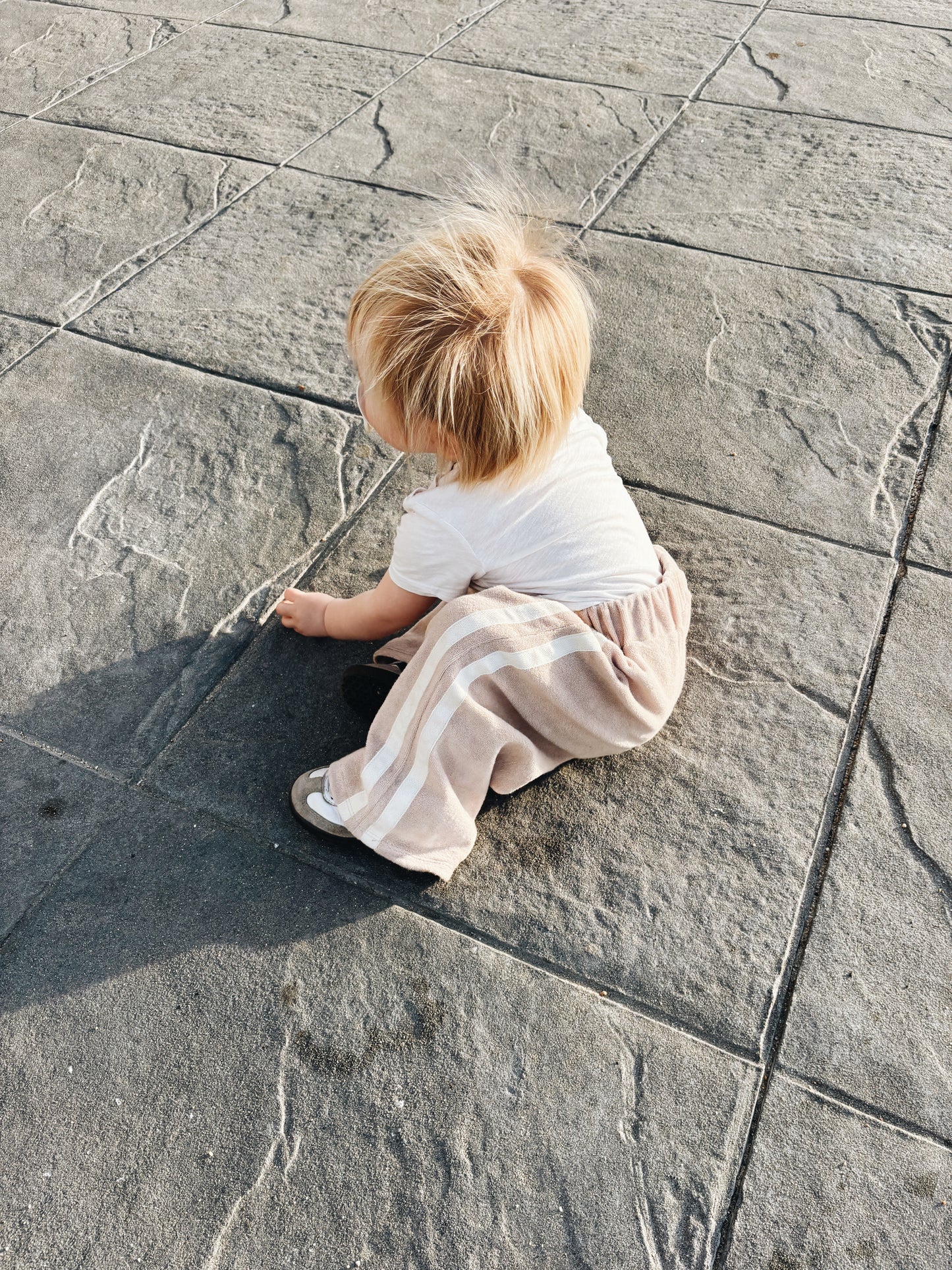 Pantalon Éponge À Double Bande - Beige Clair