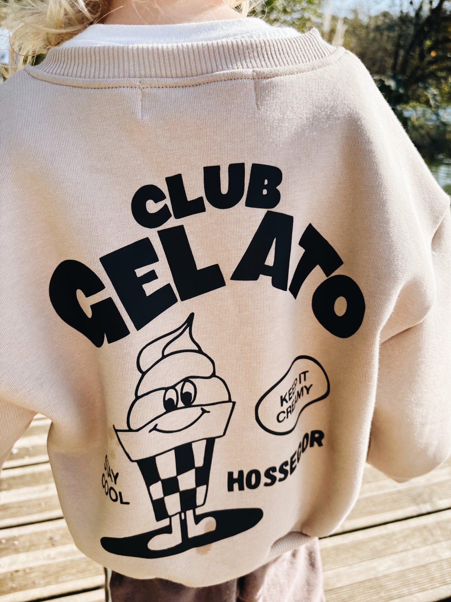 Sweat "Club Gelato" À Personnaliser - Beige Foncé