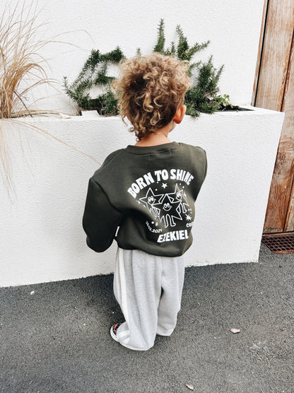 Sweat "Born To Shine" À Personnaliser - Vert foncé