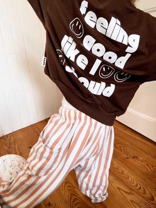 Sweat "Feeling good" - Chocolat noir