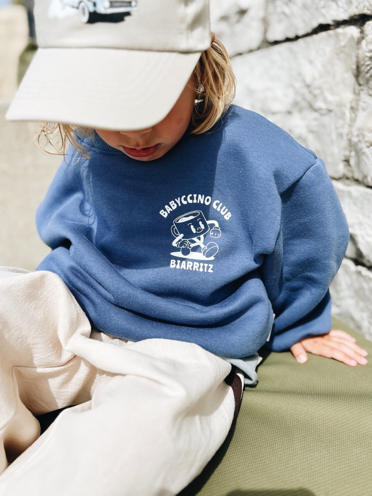 Sweat "Babyccino club" À Personnaliser - Bleu Encre