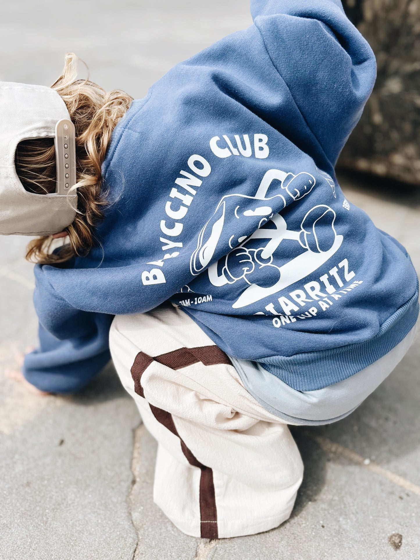 Sweat "Babyccino club" À Personnaliser - Bleu Encre