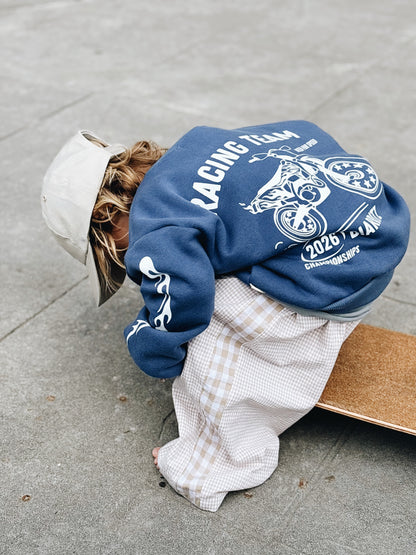 Sweat "Racing Team" À Personnaliser - Bleu Encre