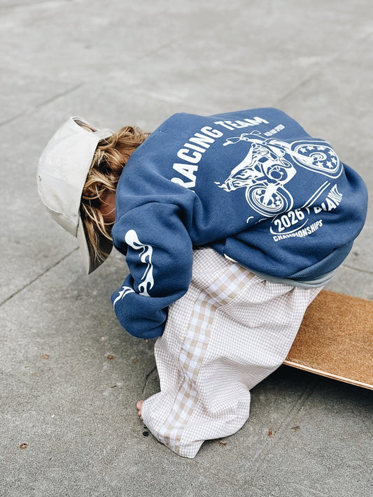 Sweat "Racing Team" À Personnaliser - Bleu Encre