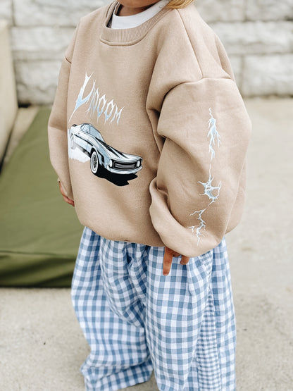 Sweat "Vrooom" - Beige Foncé