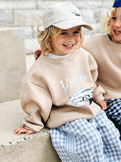 Sweat "Vrooom" - Beige Foncé
