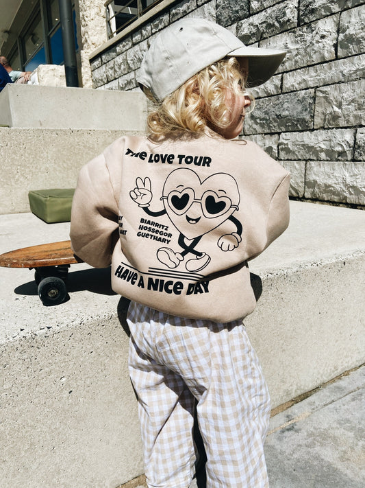 Sweat "The love tour" À Personnaliser - Beige foncé